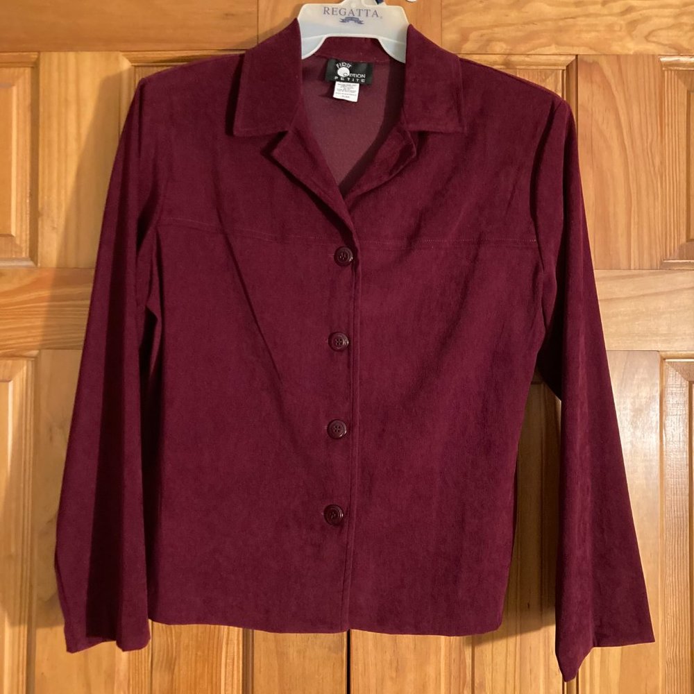 NWOT First Option Petite Vintage 80s 90s Blazer Jacket Red Size MP